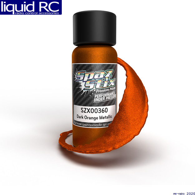 Spaz Stix 00360 Dark Orange Metallic Airbrush Ready Paint 2oz Bottle