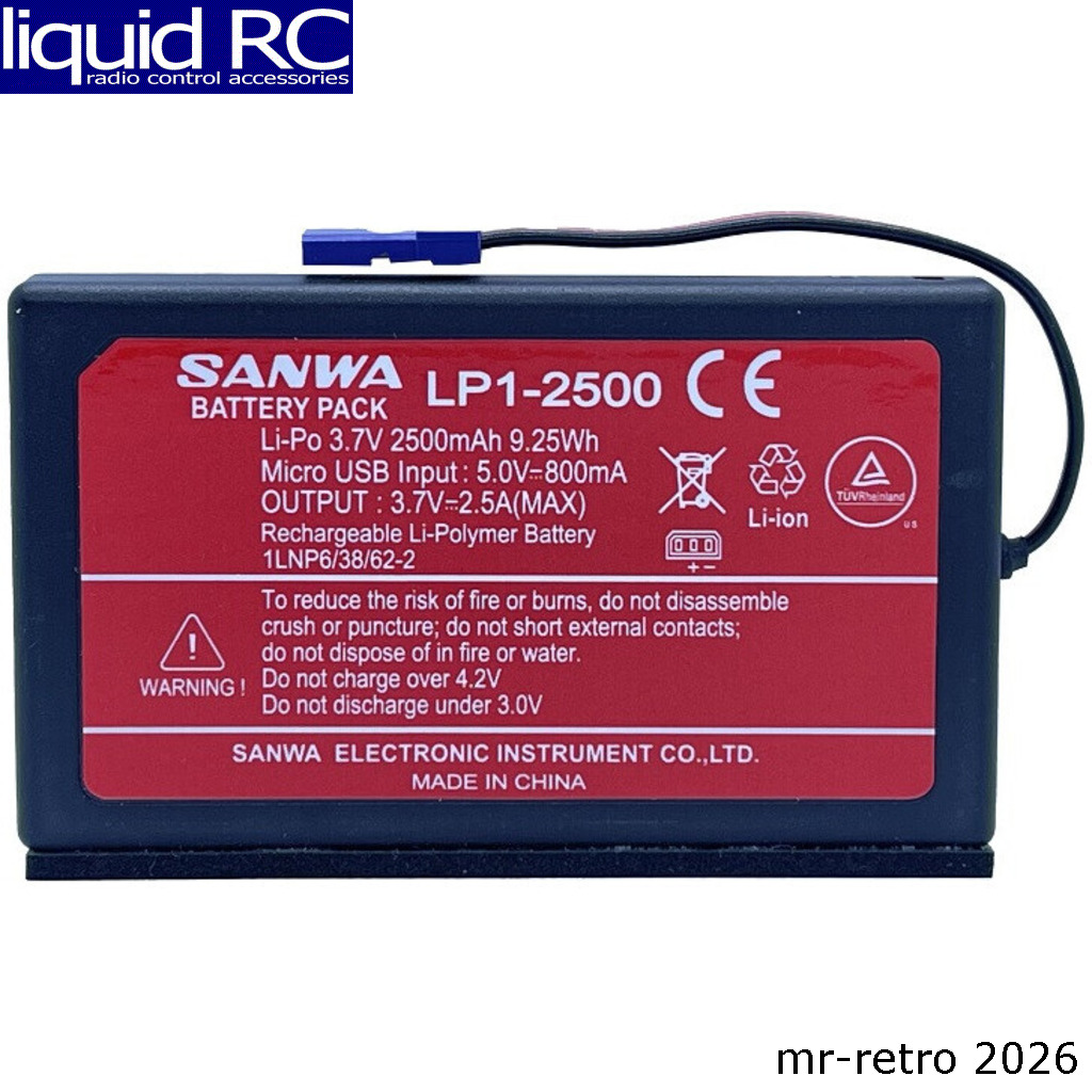 Sanwa/Airtronics 107A10991A M17s Lp1-2500 Type-C Battery - 1s LiPo